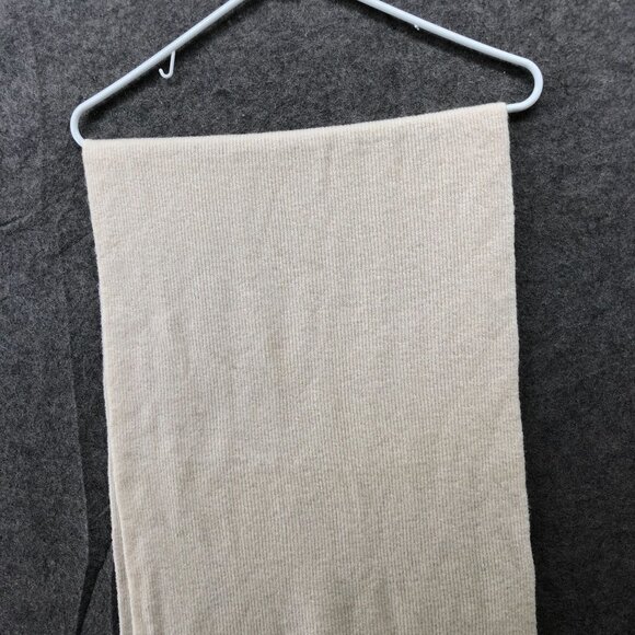 J. Crew Ribbed Scarf Super Soft Yarn Beige Ivory Wool Alpaca Blend Rectangle - Picture 3 of 9
